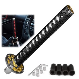 EZAUTO WRAP 26cm Black White Shift Knob Samurai Sword Alloy Katana with Adapter Universal