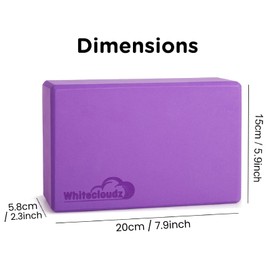 WHITECLOUDZ Yoga Blocks Set of 2 with strap - EVA Foam blocks - High Density Yoga Blocks - Premium Design Yoga Bricks x2 Non-slip & Travel friendly - Improve Strength, Balance and Flexibility