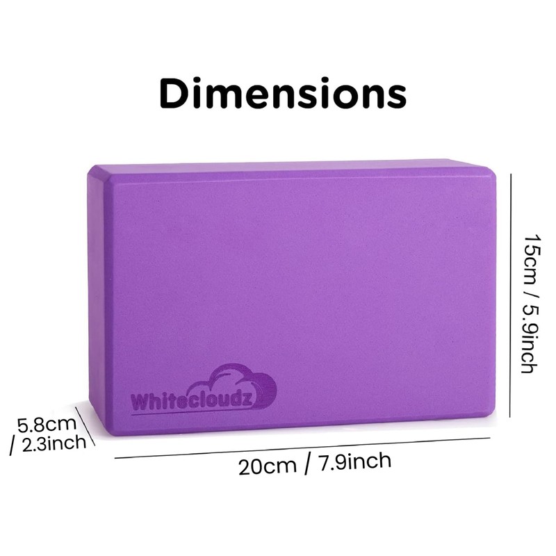 WHITECLOUDZ Yoga Blocks Set of 2 with strap - EVA