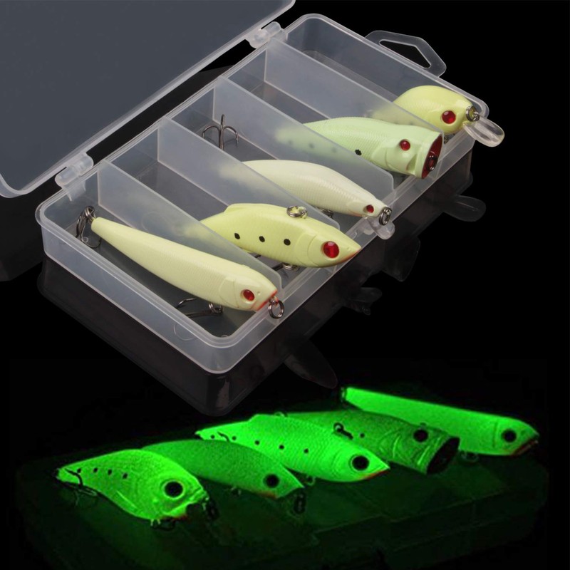 Luminous Fishing Lure Bait Set- 5Pcs Hard Lure Minnow Crankbait