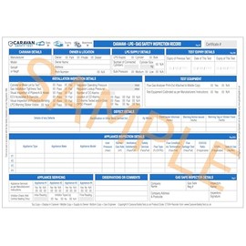Caravan - Static, Touring, Motorhome - LPG - Gas Test Record Forms