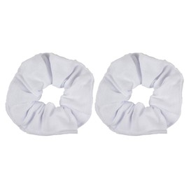 Set of 2 Large Solid Scrunchies (White)
