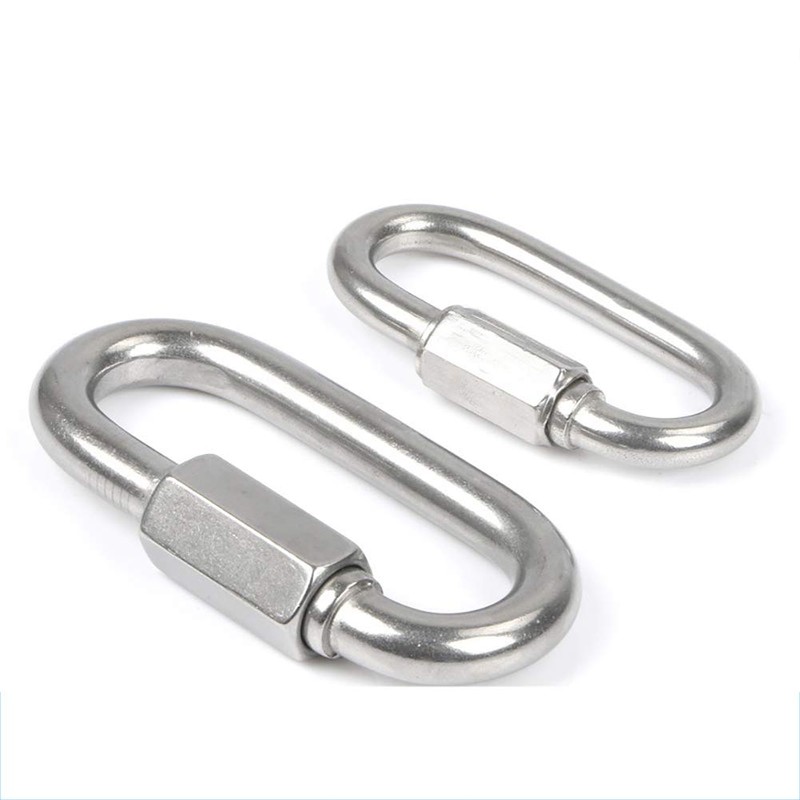FSSTUD 4 PCS Stainless Steel Quick Links D Shape Carabiner