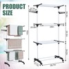 Leinuosen Pool Towel Holder Rack Outdoor Black Foldable with Wheels