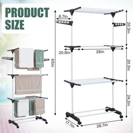 Leinuosen Pool Towel Holder Rack Outdoor Black Foldable with Wheels