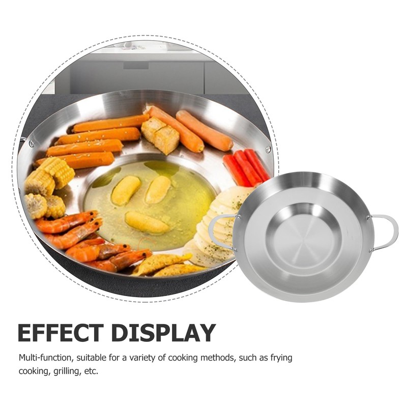 BESTonZON Concord Stainless Steel Comal Frying Bowl Cookware (19.6"), Mexican