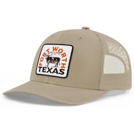 Saddleback Supply Wild West Trucker Hat - Texas Longhorn Logo (Khaki/p)