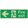 Viking Signs sb429-l31-gv"FIRE EXIT Sign, Arrow Left, Gold Vinyl, 100mm