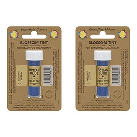 2 x Sugarflair Ocean Blue Edible Blossom Tints Food Colour Colouring Dust Powder