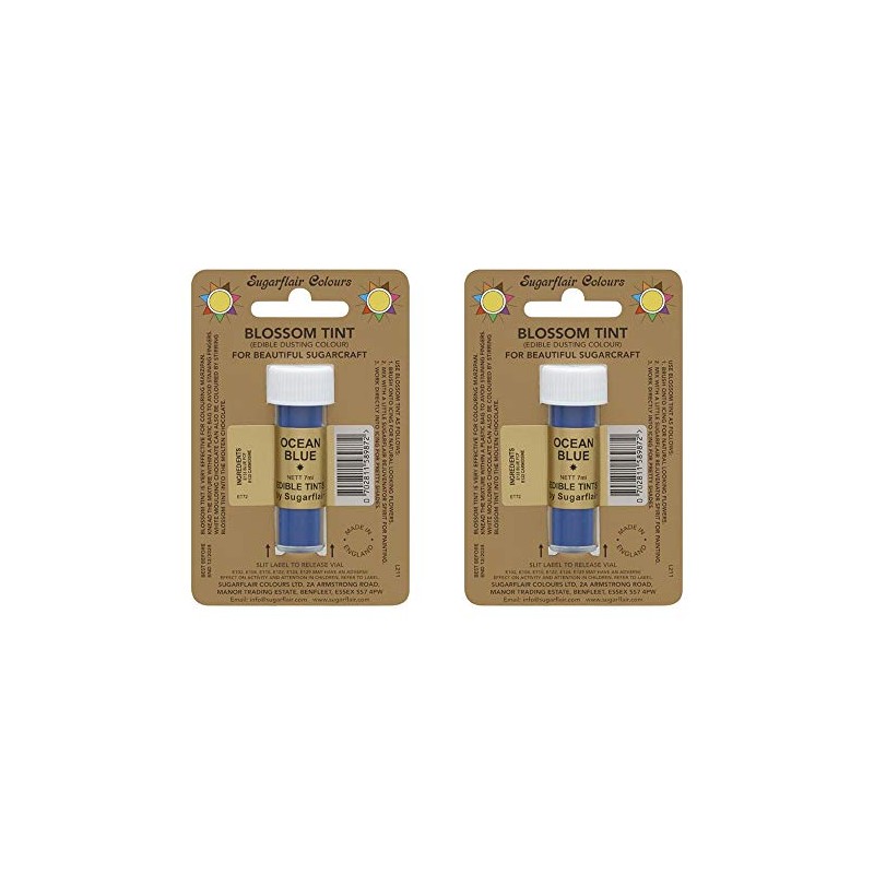 2 x Sugarflair Ocean Blue Edible Blossom Tints Food Colour