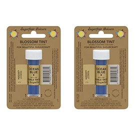 2 x Sugarflair Ocean Blue Edible Blossom Tints Food Colour Colouring Dust Powder