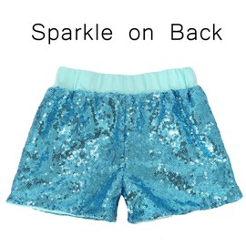 Cilucu Baby Girls Shorts Toddler Sequin Shorts Sparkles on Both Sides Aqua Blue 6T