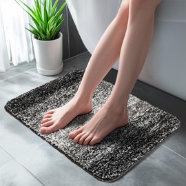 RAINFLOW Bathroom Rugs - Bath Mat, Absorbent Bath Mat,16 X 24 Inch Gray Bathroom Rugs,Washable Bathroom Rugs,Bath Mats for Bathroom,Toilet,Tub,Living Room, Bedroom,Kitchen, Sofa,Entry