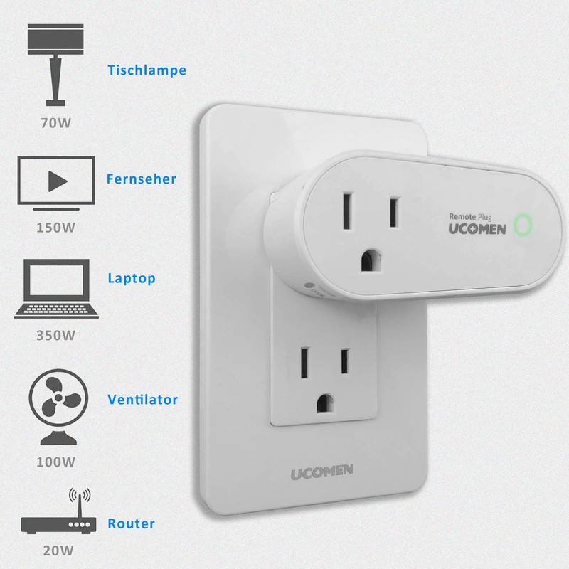UCOMEN Remote Control Outlet with 100 ft Range,Wireless Light Switch