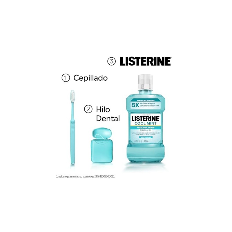 Listerine, Enjuague Bucal Cool Mint Zero Alcohol 500 Ml