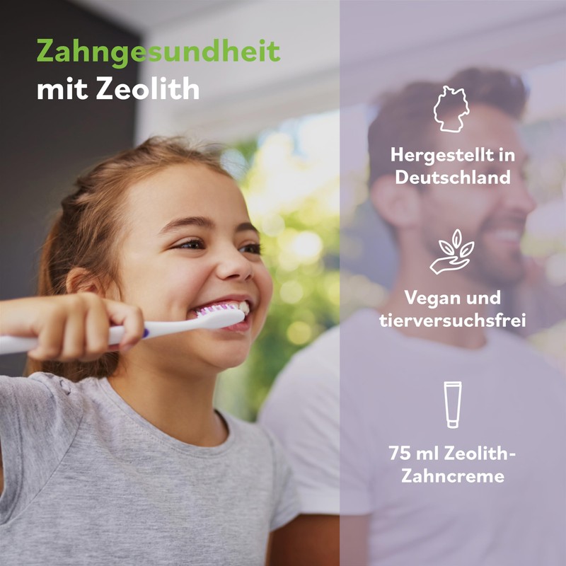 Zeolith MED Zahncreme 75 ml, Premium Xylit Zahnpasta ohne Fluorid,