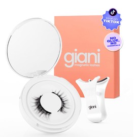 Giani Magnetic Eyelashes with Applicator - Reusable Magnetic Lashes Kit - Natural Soft Looking False Eyelashes - Applicator and Mirror Case Included - No Glue or Eyeliner Needed - Medium Style