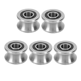 5Pcs Deep U Groove Ball Track Guide Bearing, Stainless Steel Bearing Pulley Wheel Bearings Wheel Wire Rope Pulley