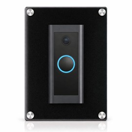 Gaidas Metal Doorbell Faceplate, Metal Doorbell Faceplate for Uneven Walls, Screw-Mounted Backplate to Cover Old Holes and Wall Damage, Includes Foam Pad and Mounting Hardware (Black)