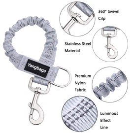 Yangbaga Dogs Shock Absorber, Elastic Buffer Extension leash with Bungee Shock for Pet, Prevent Injury on Arm and Shoulder & Absorb the Pull by Dogs, Great for Bicycle, Running, Walking etc (Grey-13")