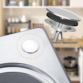 Sink Hole Cover Chrome, Chonphan 2 Inch 304 Stainless Steel Kitchen Sink Tap Faucet Hole Cover for Kitchen and Bathroom Sink Decoration- Sliver