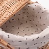 RURALITY Wicker Picnic Basket with Lid and Handle Sturdy Woven