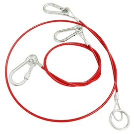 2 Pack Breakaway Cables, 4 mm Trailer Caravan Break Away Cable with Carabiner Threaded Hook Heavy Duty Burst Ring, Trailer Brake Safety Cable, Towing Coupling Safety Handbrake Emergency Cable