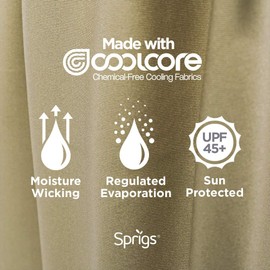 Sprigs Neck Sun Protection Hat Shade Attachment with SPF 45+ & Cooling Fabric | Neck Protector from Sun (Sand)