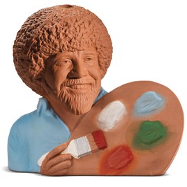 Chia Pet Bob Ross with Palette, Seed Pack Included, Decorative Pottery Planter, Easy to Do and Fun to Grow, Novelty Gift, Perfect for Any Occasion