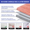 ACCUMTEK Striped Coral Bathroom Rug Set 3 Pieces Ultra Soft,