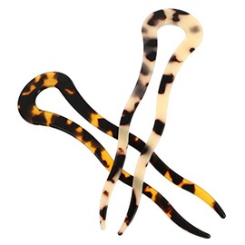FOMIYES 2 Piezas Horquillas En Forma De U Onduladas Para Cabello Pasadores De Acetato Para Bollo Estilo FrancéS Accesorios Para Mujer Para Peinados Elegantes En Fiesta Y Uso Diario