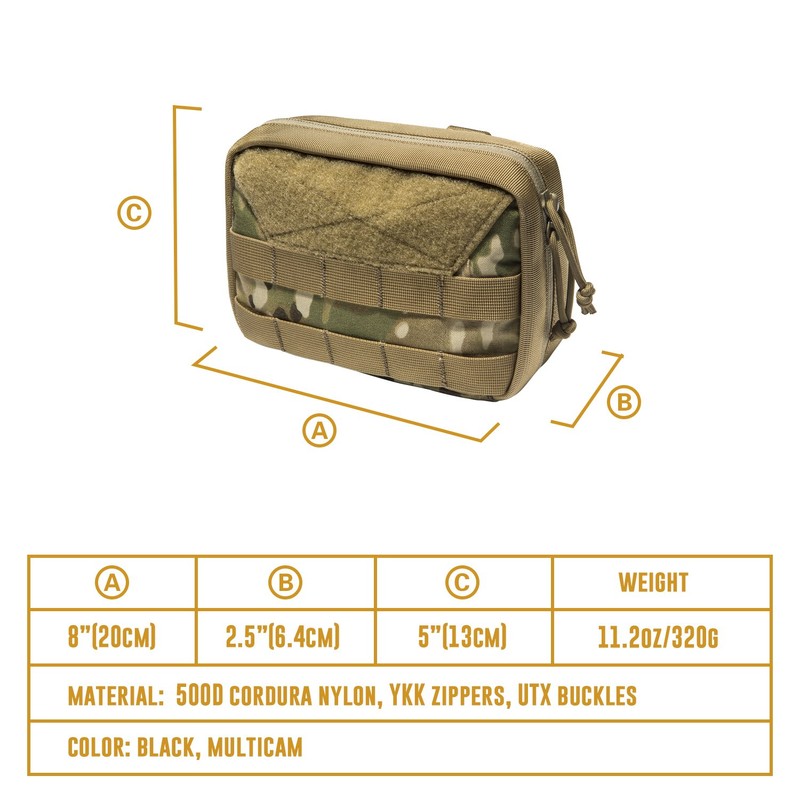 OneTigris MOLLE Pouch Tactical Admin Pouch 500D Cordura Nylon EDC