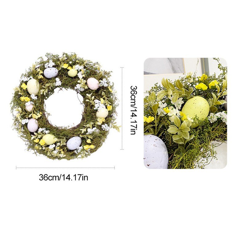 Simulation Easter Egg Wreath with Handmade Natural Plant Easter Decorations