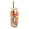 Vera Bradley Glass Tumbler with Straw and Lid, 20 oz