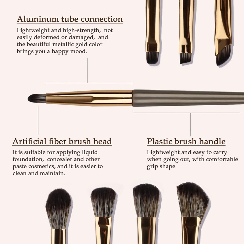 8PCS Eyeshadow Brush Set, 8 Different Eyeshadow Brush Heads, Soft