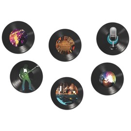 WrtmyR 6 Pack Blank Vinyl Records Decor, 11" Wall Collage Kit Aesthetic Pictures, CD Album Cover Posters Bedroom Decor for Teens Boys Girls, Rock and Roll Music Party Decorations