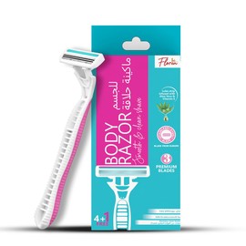 Floren Disposable Body Razors for Women - Pack of 5 | With Aloe Vera & Vitamin E Strip | 3 Premium SS European Blade | Smooth & Clean Shave | Hair Removal | For Arms, legs and Bikini Line