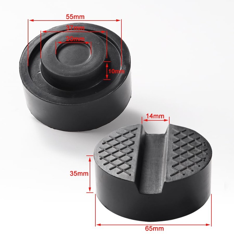 YIXISI Trolley Jack Rubber Pad 2 Pack, V-Groove Rubber Universal