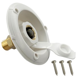 Lirinsegie RV City Water Inlet with Check Valve 3/4'' NH Female to 1/2'' NPT Male Thread RV Water Connection Fittings Replacement for Dust Plug RV Camper (White)