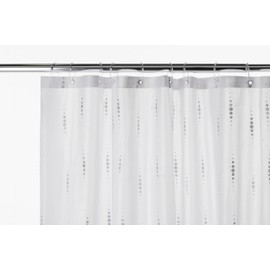 Croydex Shower Curtain, White and Silver, 1800x1800, AF671040H