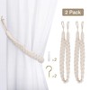Set of 2 Lewondr Curtain Tiebacks Braid Rope Tiebacks Easy