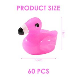 OAOSDH 60 Stücke Flamingo -Ornamente, Mini -Harz -Ornamente, Süße Cartoon -Ornamente, Gartenlandschaftszubehör, Home Decoration Ornamente.