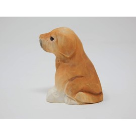 Selsela Labrador Retriever Wooden Figurine - Hand-Carved Miniature Wood Carving Dog Statue, Rustic Home Decor & Collectible Puppy Sculpture