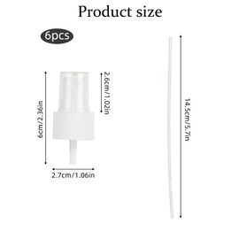 NICENEEDED 6 PCS Spray Bottle Top, Sprayer Pump Plastic Spray Top for Essential Oil Bottles, Fine Mist Sprayer Reuse Replacement Pump Top with Clear Lid for Container Aromatherapy Bottle