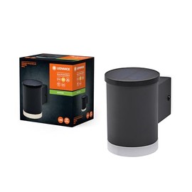 LEDVANCE ENDURA STYLE SOLAR OXFORD Außenleuchte, 0,5W, 50lm, Wandleuchte, dunkelgrau, indirekte Beleuchtung, wiederaufladbarer Akku, IP44 Schutzklasse, 3.000K Farbtemperatur, warmweiße Lichtfarbe