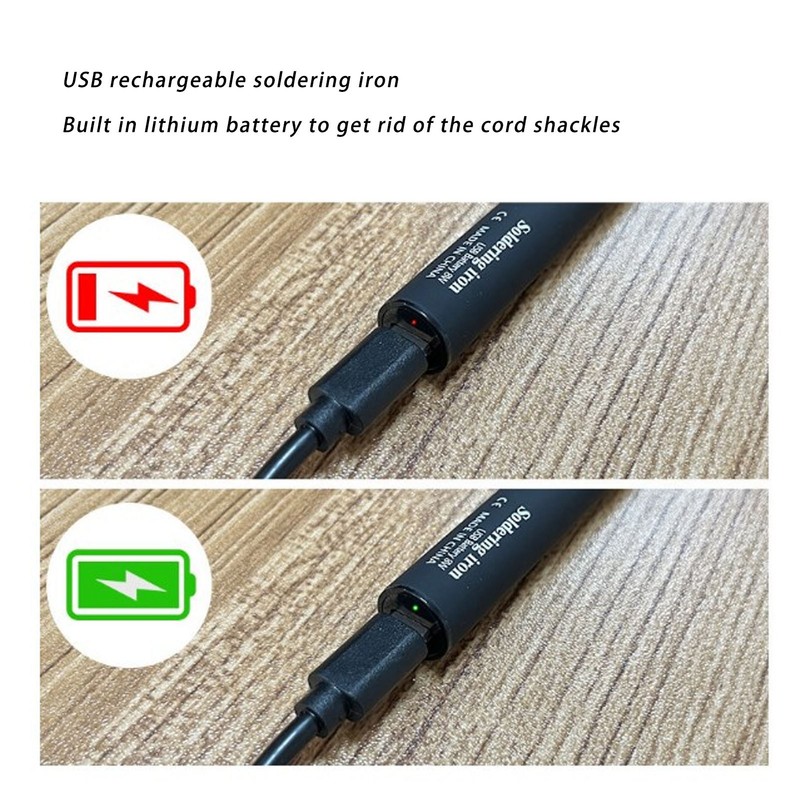 Soldering Iron Kit Cordless Electronic Welding Pen USB Rechargeable Adjustable