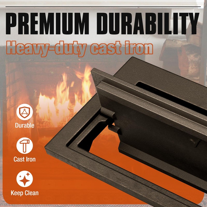 Glosaie Fireplace Ash Dump Door, Fireplace Cover for Ash Cleanup,