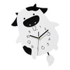 Acrylic Wall Clock Cartoon Cow Shape Silent Movement Decorative Swinging