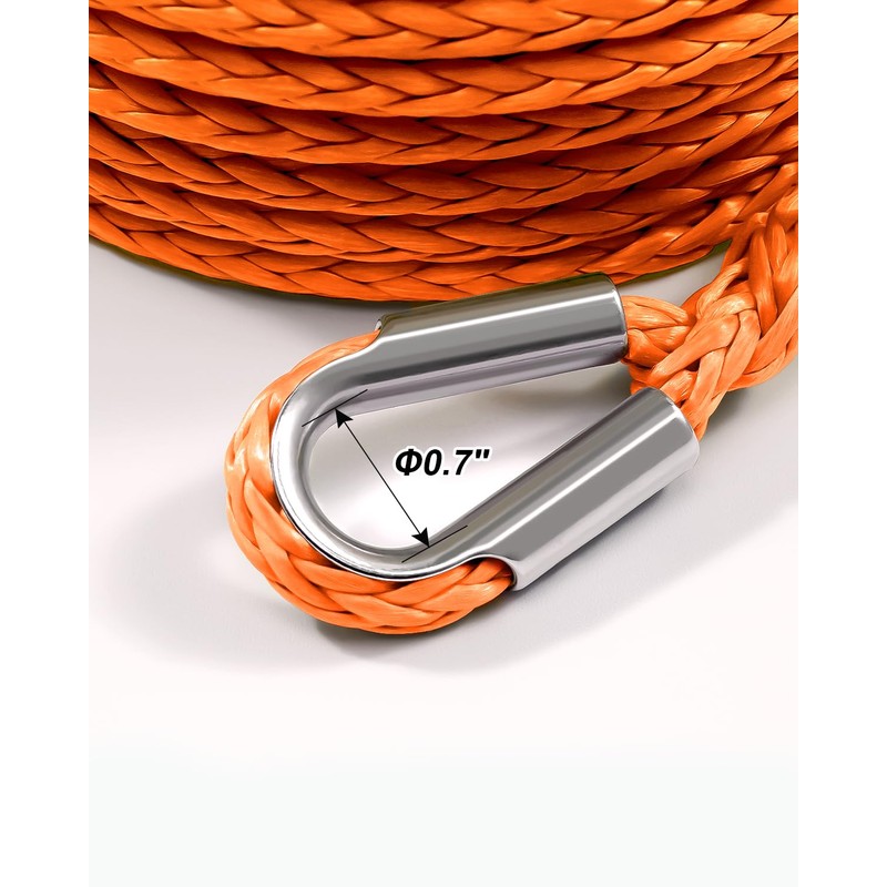 Kolvoii Winch Rope Extension 1/4 Inch x 50 Ft 10,000
