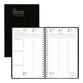 Blueline® Weekly/Monthly Academic Planner, 5-Day Timanager, 13 Months, July 2024 to July 2025, Twin-Wire Binding, 9.0625" x 5.875", Black, Bilingual (CA5918.81BT-25)